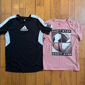 Adidas Black and Children’s Place Pink Kids Tee Set
